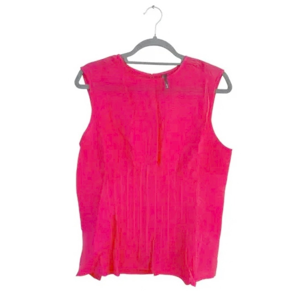 NWT Anthropologie The Della‎ Pleated-Waist Shell Top, Coral Red, Sz L